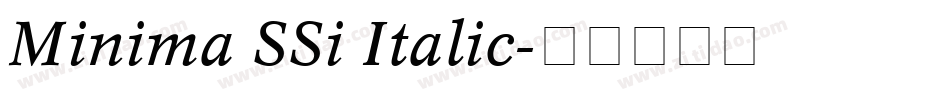 Minima SSi Italic字体转换